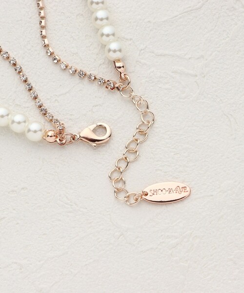SHOO・LA・RUE（シューラルー）の「◆【セレモニー】キラキラチェーン&フェイクパールネックレス（ネックレス・レディース・シルバー/ゴールド/ピンクゴールド・00）」の6枚目の写真