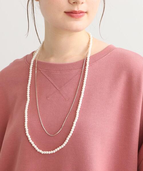 SHOO・LA・RUE（シューラルー）の「◆【セレモニー】キラキラチェーン&フェイクパールネックレス（ネックレス・レディース・シルバー/ゴールド/ピンクゴールド・00）」の7枚目の写真