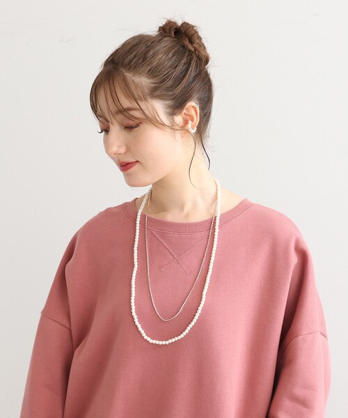 SHOO・LA・RUE（シューラルー）の「◆【セレモニー】キラキラチェーン&フェイクパールネックレス（ネックレス・レディース・シルバー/ゴールド/ピンクゴールド・00）」の8枚目の写真