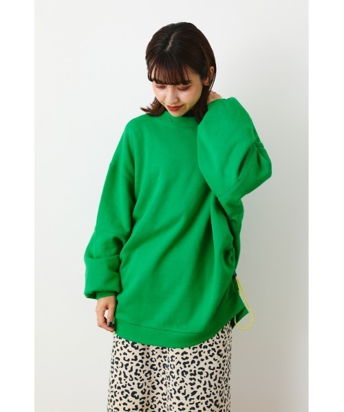 RODEO CROWNS WIDE BOWL（ロデオクラウンズワイドボウル）の「シャーリング カラーチュニックトップス（スウェット・レディース・ピンク/オレンジ/グレー×ホワイト/グリーン/ネイビー・FREE）」の3枚目の写真