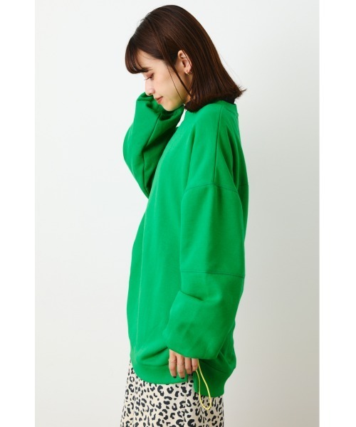 RODEO CROWNS WIDE BOWL（ロデオクラウンズワイドボウル）の「シャーリング カラーチュニックトップス（スウェット・レディース・ピンク/オレンジ/グレー×ホワイト/グリーン/ネイビー・FREE）」の17枚目の写真