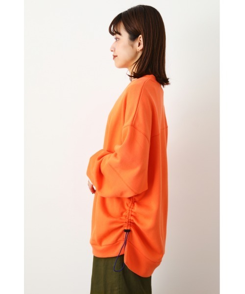 RODEO CROWNS WIDE BOWL（ロデオクラウンズワイドボウル）の「シャーリング カラーチュニックトップス（スウェット・レディース・ピンク/オレンジ/グレー×ホワイト/グリーン/ネイビー・FREE）」の15枚目の写真