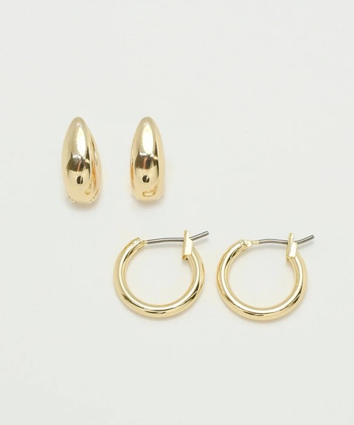 GOLDY(ゴールディ)の「【GOLDY】ドロップ & ミニマル ライン 2ペア ピアス / 1201203※(ピアス(両耳用)・レディース・シルバー系その他/ゴールド系その他/ゴールド/シルバー・FREE)」の3枚目の写真
