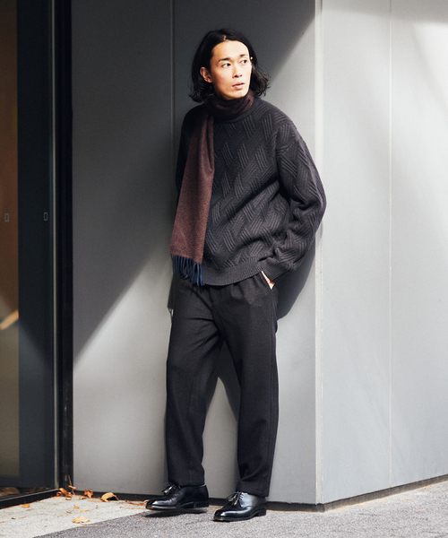 EDIFICE 美品　ツイード　ナチュラルストレッチ　M オンオフ兼用　保温性◎ 起毛ツイード フレアチュニック（21126418） | MISSEL