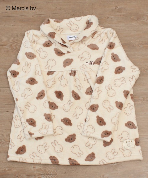 Miffy（ ミッフィー）の「【Miffy】ミッフィー&くまのボリス 総柄ふわもこパジャマセット（ルームウェア/パジャマ・レディース・ベージュ/ピンク・M/L）」の3枚目の写真