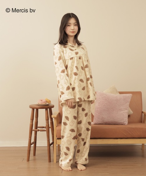 Miffy（ ミッフィー）の「【Miffy】ミッフィー&くまのボリス 総柄ふわもこパジャマセット（ルームウェア/パジャマ・レディース・ベージュ/ピンク・M/L）」の9枚目の写真