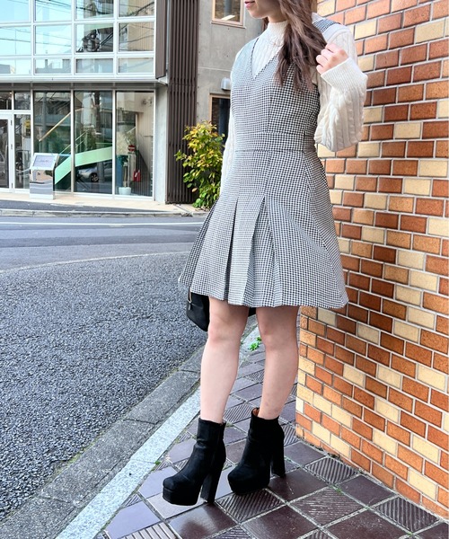abc une face（アーベーセーアンフェイス）の「ボックスプリーツミニジャンスカ（ワンピース・レディース・ブラック/ブラック系その他/ホワイト系その他/ブラック系その他2/ブラック系その他3・FREE）」の11枚目の写真