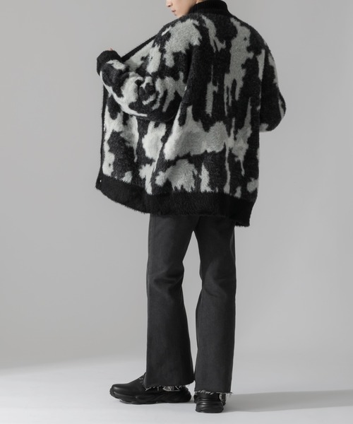 Adoon plain（アドーンプレーン）の「【Adoon plain】アブストラクトシャギールーズカーディガン（カーディガン/ボレロ・メンズ・ブラック/ベージュ/グリーン・MEDIUM/LARGE）」の11枚目の写真