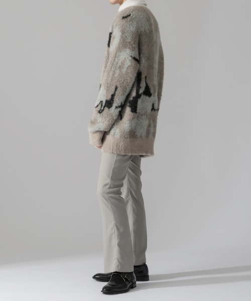 Adoon plain（アドーンプレーン）の「【Adoon plain】アブストラクトシャギールーズカーディガン（カーディガン/ボレロ・メンズ・ブラック/ベージュ/グリーン・MEDIUM/LARGE）」の18枚目の写真