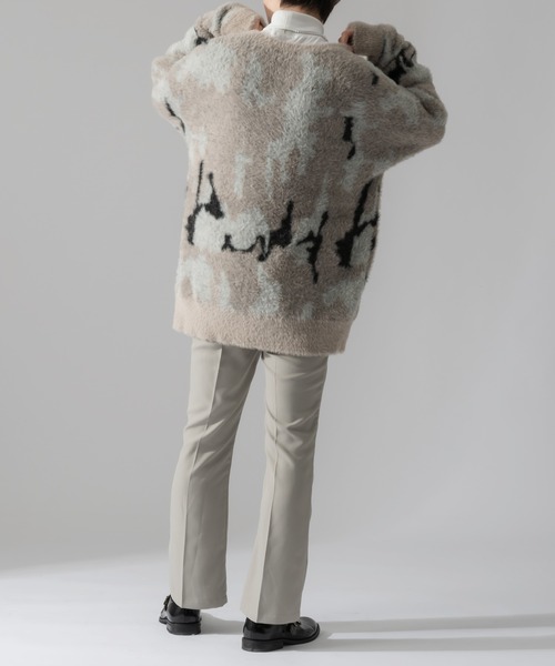 Adoon plain（アドーンプレーン）の「【Adoon plain】アブストラクトシャギールーズカーディガン（カーディガン/ボレロ・メンズ・ブラック/ベージュ/グリーン・MEDIUM/LARGE）」の19枚目の写真