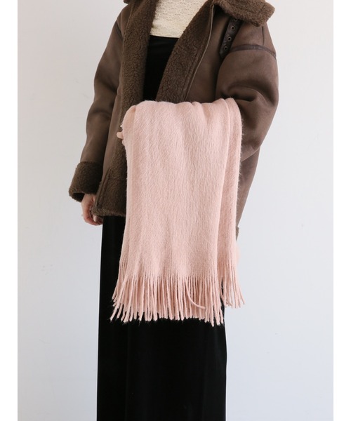 ehka sopo（エヘカソポ）の「シャギーラッセルマフラー（ストール/ショール・レディース・ピンク/オフホワイト/ブルー/イエロー・ﾌﾘ-）」の4枚目の写真