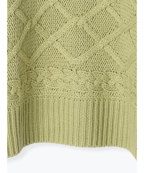 Lugnoncure(ルノンキュール)の「ローゲージパッチワークケーブルニット(ニット/セーター・レディース・オフホワイト/ネイビー/グリーン・フリ-)」の17枚目の写真