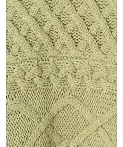 Lugnoncure(ルノンキュール)の「ローゲージパッチワークケーブルニット(ニット/セーター・レディース・オフホワイト/ネイビー/グリーン・フリ-)」の15枚目の写真