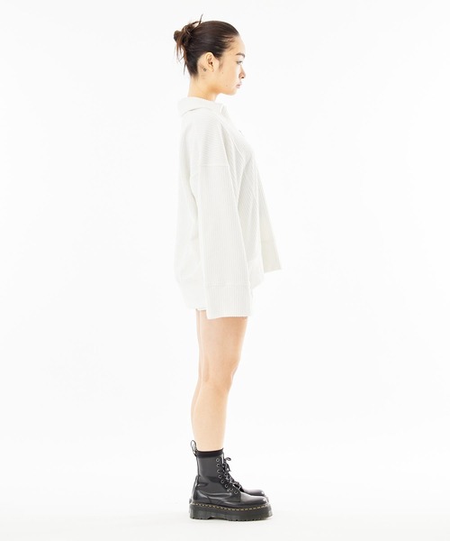 X-girl(エックスガール)の「WIDE SLEEVE ANORAK(スウェット・レディース・アッシュ/ブラック/ホワイト・S/M)」の5枚目の写真