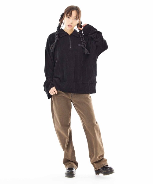 X-girl(エックスガール)の「WIDE SLEEVE ANORAK(スウェット・レディース・アッシュ/ブラック/ホワイト・S/M)」の19枚目の写真