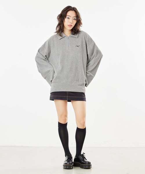 X-girl(エックスガール)の「WIDE SLEEVE ANORAK(スウェット・レディース・アッシュ/ブラック/ホワイト・S/M)」の20枚目の写真