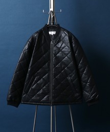 Synthetic Leather Oversize Quilting Blouson/シンセティックレザー オーバーサイズ キルティング ブルゾン MA-1 ボマージャケット