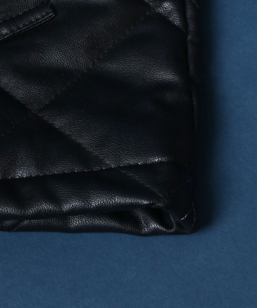 ANPAS(アンパス)の「Synthetic Leather Oversize Quilting Blouson/シンセティックレザー オーバーサイズ キルティング ブルゾン MA-1 ボマージャケット(ブルゾン・メンズ・ブラック・M/L/LL)」の7枚目の写真