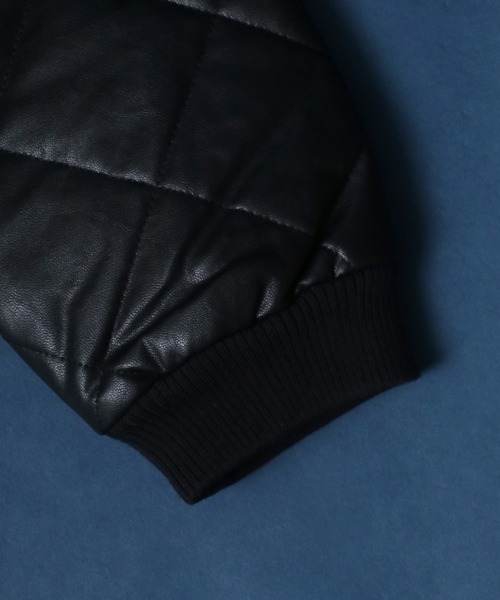 ANPAS(アンパス)の「Synthetic Leather Oversize Quilting Blouson/シンセティックレザー オーバーサイズ キルティング ブルゾン MA-1 ボマージャケット(ブルゾン・メンズ・ブラック・M/L/LL)」の8枚目の写真