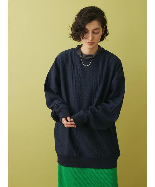 CRAFT STANDARD BOUTIQUE(クラフトスタンダードブティック)の「ケーブル柄JQカットスウェット(スウェット・メンズ・グレー系その他/ブラック/ホワイト系その他/ダークネイビー・L/LL/M)」の22枚目の写真