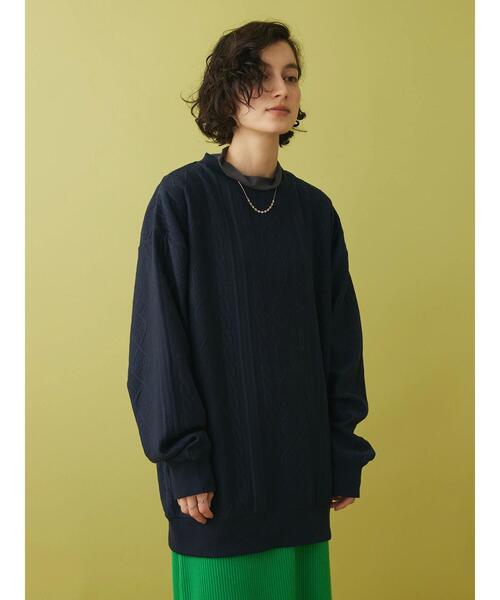 CRAFT STANDARD BOUTIQUE(クラフトスタンダードブティック)の「ケーブル柄JQカットスウェット(スウェット・メンズ・グレー系その他/ブラック/ホワイト系その他/ダークネイビー・L/LL/M)」の21枚目の写真