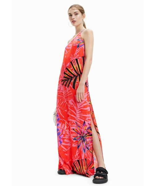 【セール】トロピカル アシンメトリー ミディワンピース（水着）｜Desigual（デシグアル）水着