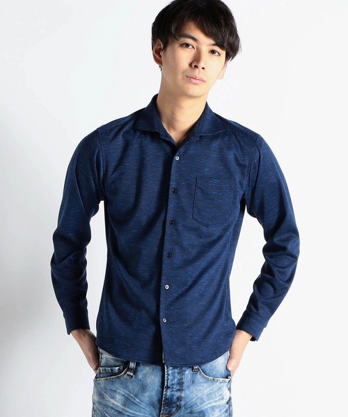 HIDEAWAYS NICOLE（ハイダウェイニコル）の「ホリゾンタルカラーストレッチシャツ（シャツ/ブラウス・メンズ・ネイビー/ボルドー/ライトグレー/ホワイト×ブラック・MEDIUM/LARGE/X-LARGE）」の3枚目の写真