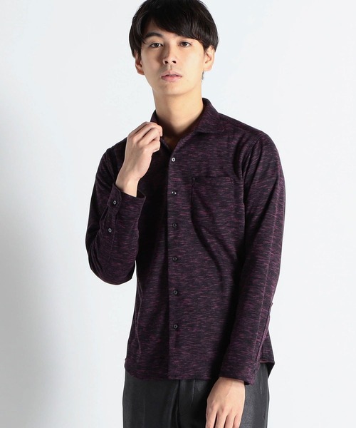 HIDEAWAYS NICOLE（ハイダウェイニコル）の「ホリゾンタルカラーストレッチシャツ（シャツ/ブラウス・メンズ・ネイビー/ボルドー/ライトグレー/ホワイト×ブラック・MEDIUM/LARGE/X-LARGE）」の4枚目の写真