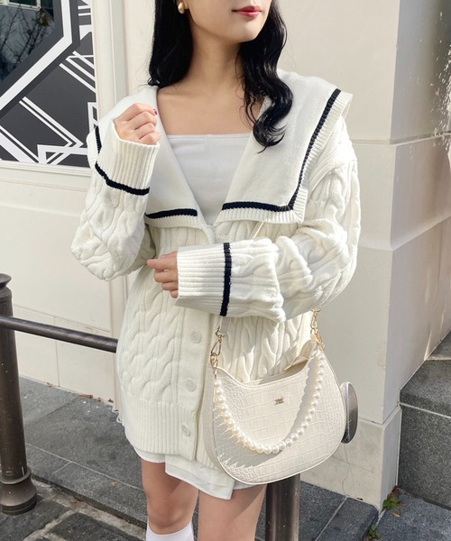 one after another NICE CLAUP（ワンアフターアナザーナイスクラップ）の「コットンボリュームスカート（スカート・レディース・ブラック/アイボリー・FREE）」の3枚目の写真