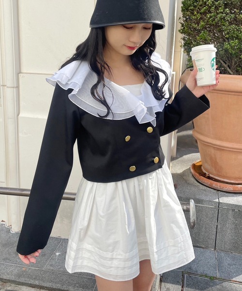 one after another NICE CLAUP（ワンアフターアナザーナイスクラップ）の「コットンボリュームスカート（スカート・レディース・ブラック/アイボリー・FREE）」の21枚目の写真