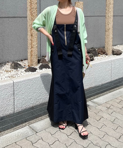 LHELBIE(レルビエ)の「2WAYマーメイドワークジャンスカ(ジャンパースカート・レディース・ライトカーキ/ベージュ/ブラック・M)」の9枚目の写真