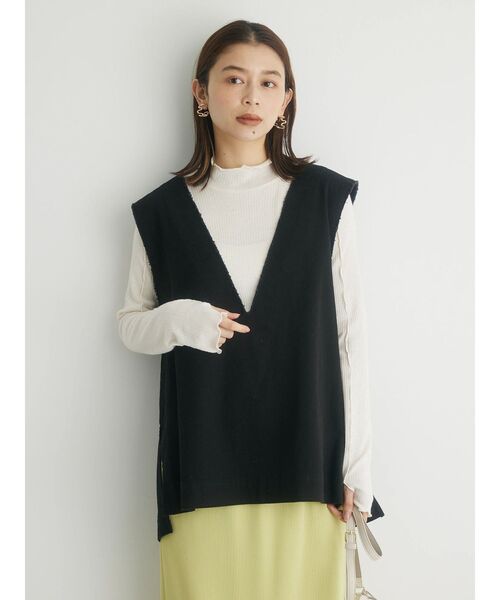 Green　Parks（グリーンパークス）の「Vネックベスト（ベスト・レディース・ブラック/インディゴブルー/ホワイト系その他2・FREE）」の9枚目の写真