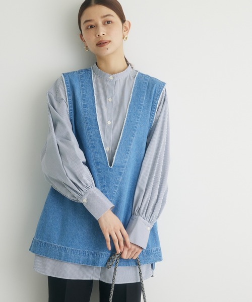 Green　Parks（グリーンパークス）の「Vネックベスト（ベスト・レディース・ブラック/インディゴブルー/ホワイト系その他2・FREE）」の3枚目の写真