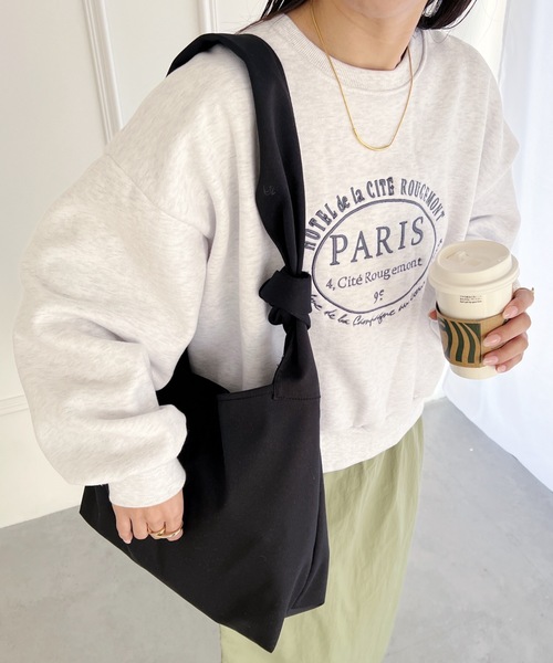 MYMOOD.(マイムード)の「【A4サイズ収納可】2WAYノットハンドルトートバッグ(トートバッグ・レディース・ブラック/アイボリー・FREE)」の13枚目の写真