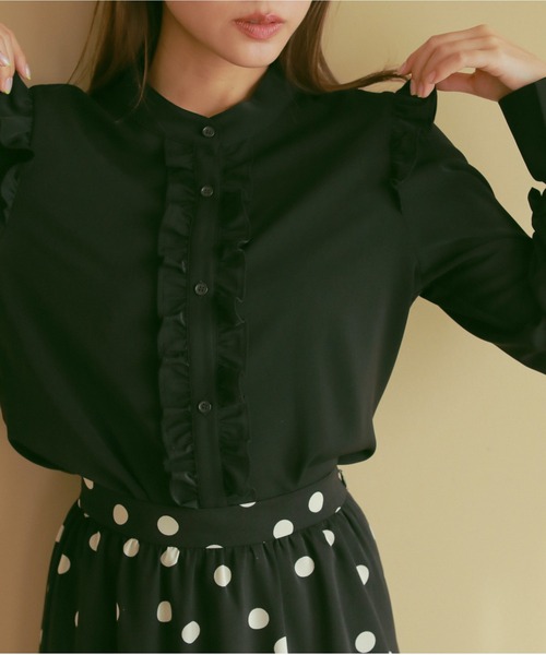 N WITH.(エヌウィズ)の「フリルブラウス(シャツ/ブラウス・レディース・ベージュ/ホワイト/ブラック・FREE)」の8枚目の写真