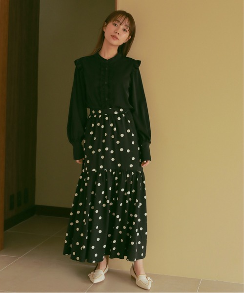 N WITH.(エヌウィズ)の「フリルブラウス(シャツ/ブラウス・レディース・ベージュ/ホワイト/ブラック・FREE)」の5枚目の写真