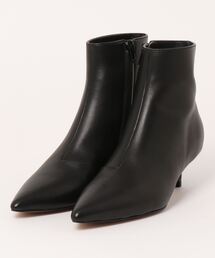 レザーポインテッドショートブーツ