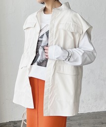 LIAN | ドロスト付きタフタミリタリーベスト(ベスト)