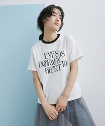 ADAM ET ROPE' | 【サステナブル・WEB限定】ロゴプリントトリムTシャツ(Tシャツ/カットソー)