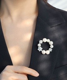CEMONEMO（セモネモ）の「パール フラワー サークルブローチ（ブローチ/コサージュ）」