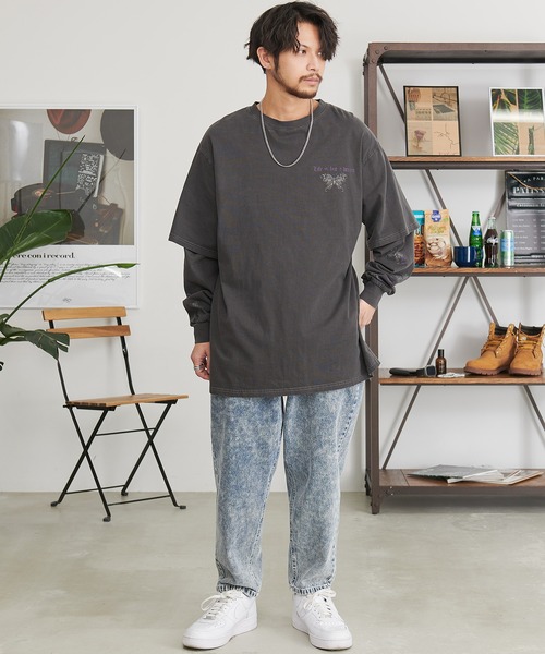 SILVER BULLET(シルバーバレット)の「『CavariA/キャバリア』フェイクレイヤード加工ロンTEE(Tシャツ/カットソー・メンズ・パープル/ブラック・L/M)」の21枚目の写真