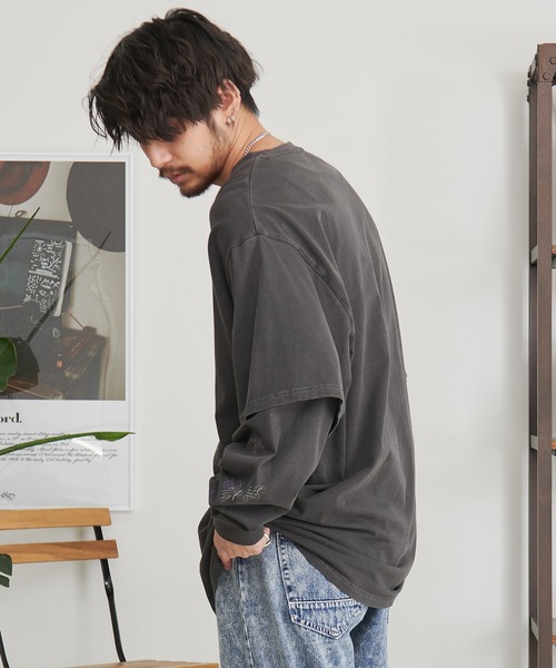 SILVER BULLET(シルバーバレット)の「『CavariA/キャバリア』フェイクレイヤード加工ロンTEE(Tシャツ/カットソー・メンズ・パープル/ブラック・L/M)」の22枚目の写真