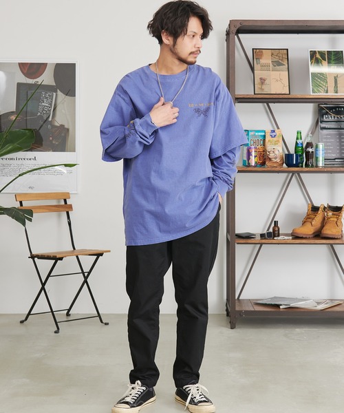 SILVER BULLET(シルバーバレット)の「『CavariA/キャバリア』フェイクレイヤード加工ロンTEE(Tシャツ/カットソー・メンズ・パープル/ブラック・L/M)」の9枚目の写真