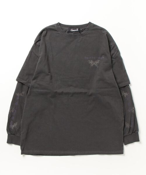 SILVER BULLET(シルバーバレット)の「『CavariA/キャバリア』フェイクレイヤード加工ロンTEE(Tシャツ/カットソー・メンズ・パープル/ブラック・L/M)」の3枚目の写真
