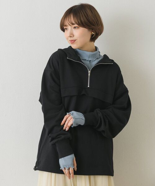 RETRO GIRL(レトロガール)の「アノラックBIGフーディー(Tシャツ/カットソー・レディース・ブラック/イエロー/オフホワイト・FREE)」の2枚目の写真