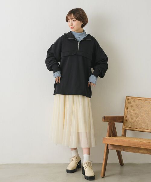 RETRO GIRL(レトロガール)の「アノラックBIGフーディー(Tシャツ/カットソー・レディース・ブラック/イエロー/オフホワイト・FREE)」の11枚目の写真