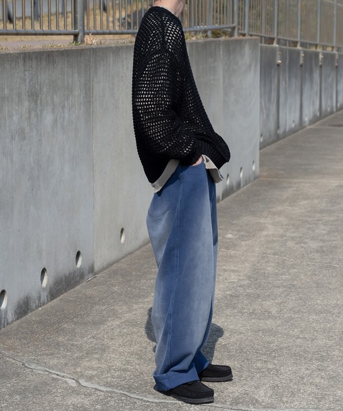 Perushu(ペルーシュ)の「ワッペン刺繍ロゴメッシュニットプルオーバー(ニット/セーター・メンズ・グレイッシュベージュ/ブラック/オレンジ・LARGE/MEDIUM)」の10枚目の写真