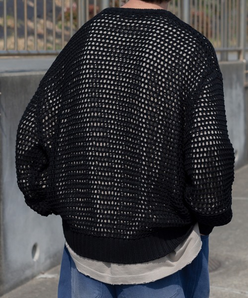 Perushu（ペルーシュ）の「ワッペン刺繍ロゴメッシュニットプル