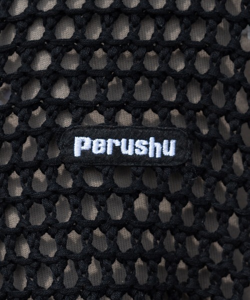 Perushu(ペルーシュ)の「ワッペン刺繍ロゴメッシュニットプルオーバー(ニット/セーター・メンズ・グレイッシュベージュ/ブラック/オレンジ・LARGE/MEDIUM)」の14枚目の写真