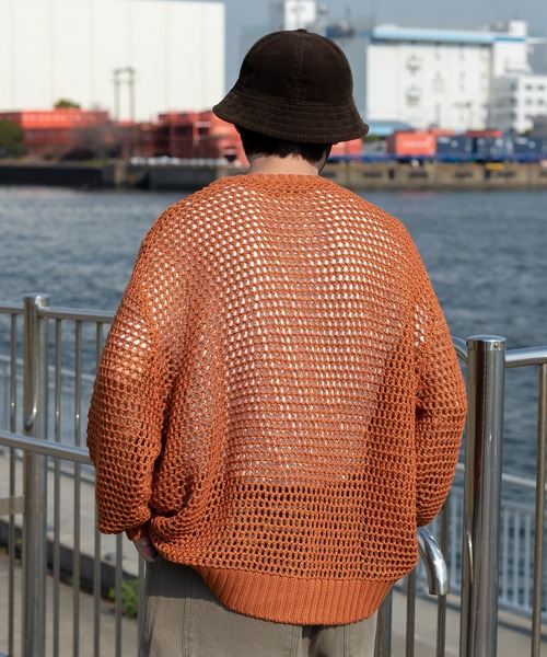 Perushu(ペルーシュ)の「ワッペン刺繍ロゴメッシュニットプルオーバー(ニット/セーター・メンズ・グレイッシュベージュ/ブラック/オレンジ・LARGE/MEDIUM)」の18枚目の写真